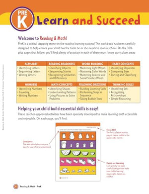 Scholastic Prek Reading & Math Jumbo Workbook,Used