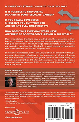 Missional Marketplace: Finding Your Everyday Work in Gods Eternal Plan,Used
