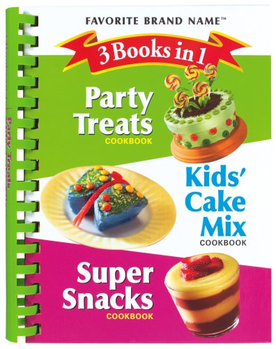 3 Books In 1 Party Treats/Kids' Cake Mix/Super Snacks Cookbook,Used