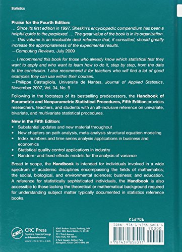 Handbook of Parametric and Nonparametric Statistical Procedures, Fifth Edition,Used