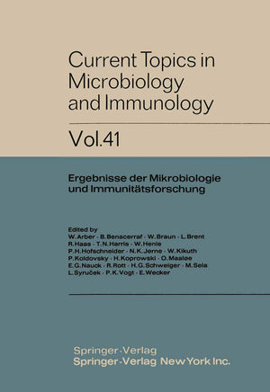 Current Topics in Microbiology and Immunology: Ergebnisse Der Mikrobiologie Und Immunittsforschung (Current Topics in Microbiolo,Used