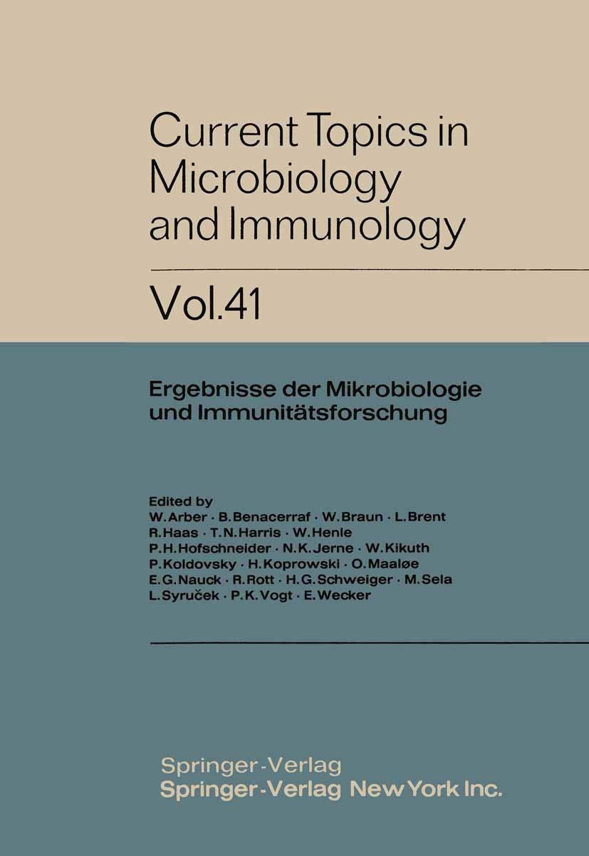 Current Topics in Microbiology and Immunology: Ergebnisse Der Mikrobiologie Und Immunittsforschung (Current Topics in Microbiolo,Used