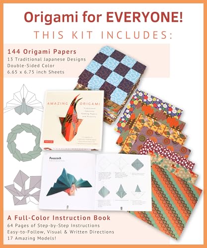 Amazing Origami Kit: Traditional Japanese Folding Papers And Projects [144 Origami Papers With Book, 17 Projects]-used