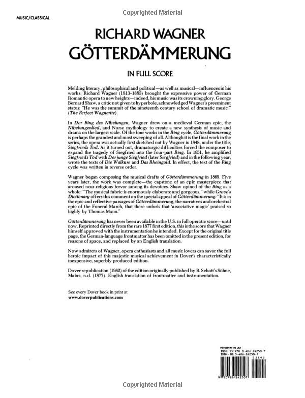 Gotterdammerung in Full Score,Used