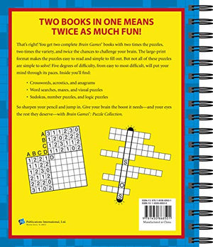 Brain Games  2 Books in 1  Puzzle Collection (Large Print),Used
