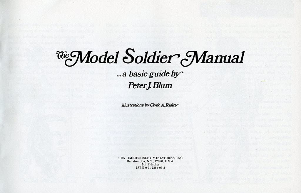 Model Soldier Manual,Used