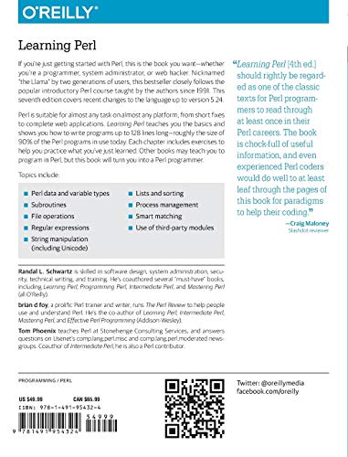 Learning Perl: Making Easy Things Easy and Hard Things Possible,Used