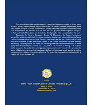 Mark Twain Discovering the World of Geography Workbook, Grades 78 Middle School Books Focusing on Map Skills of t he Eastern He,New