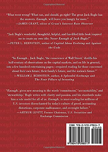 Enough: True Measures Of Money, Business, And Life