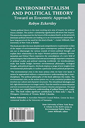 Environmentalism and Political Theory: Toward an Ecocentric Approach (Suny Series in Environmental Public Policy) (Environmental,Used
