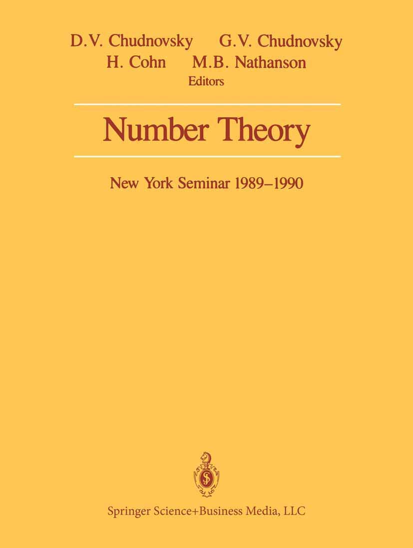 Number Theory: New York Seminar 19891990,Used