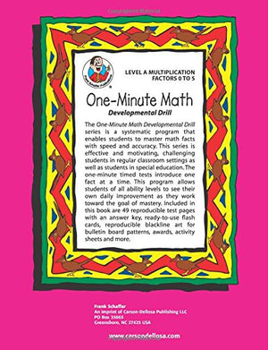 One minute math Level A Multiplication: Factors 0 to 5,Used