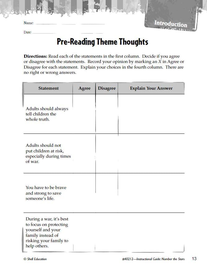 Number the Stars: An Instructional Guide for Literature  Novel Study Guide for Elementary School Literature with Close Reading ,Used