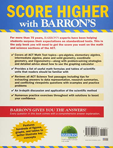 ACT Math and Science Workbook (Barron's ACT Prep),Used