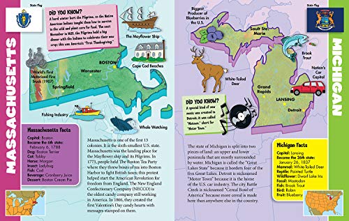 America's 50 States: Maps, Flags, Dates, and Fun Facts!,Used