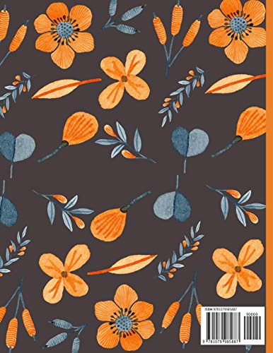 Sketchbook: Orange Floral Sketch paper to draw, and sketch in 120 pages (8.5x11 Inch).,Used
