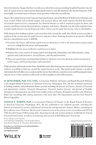 Capital Structure and Corporate Financing Decisions: Theory, Evidence, and Practice,New