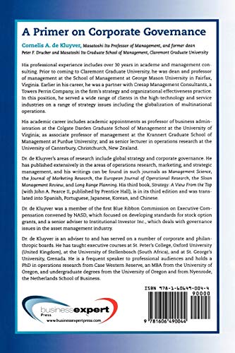 A Primer on Corporate Governance (Corporate Governance Collection),Used