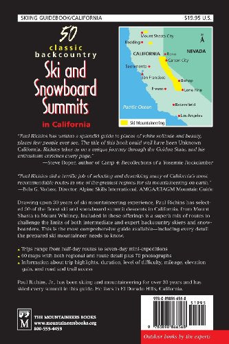 50 Classic Backcountry Ski and Snowboard Summits in California: Mount Shasta to Mount Whitney,Used