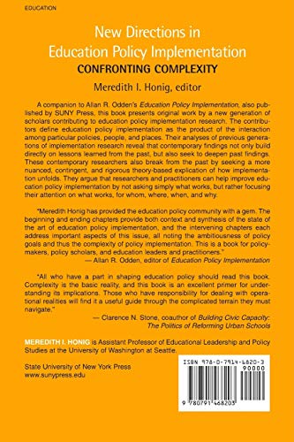 New Directions in Education Policy Implementation: Confronting Complexity,New