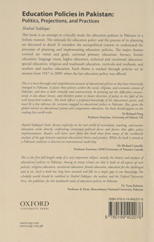 Education Policies in Pakistan: Politics, Projections, and Practices,Used
