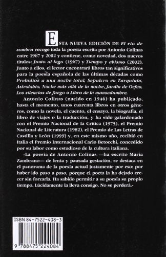 El Ro de Sombra: Treinta Aos de Poesa, 19671997,Used