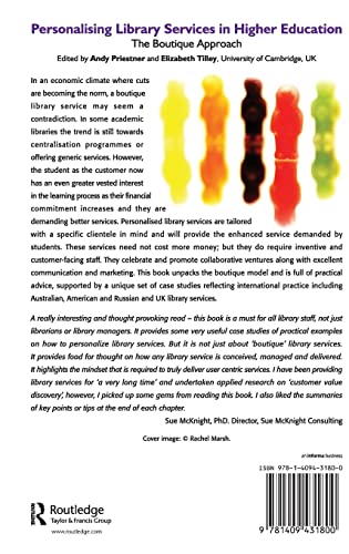 Personalising Library Services in Higher Education: The Boutique Approach,Used