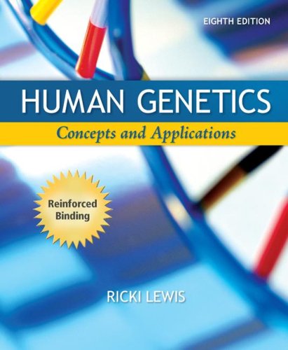 Human Genetics (NASTA Hardcover Reinforced High School Binding) by Ricki Lewis (A/P HUMAN GENETICS),Used