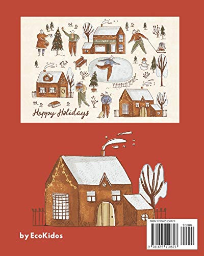 Sustainable Christmas letter paper. Stationery with Ecofriendly quotes: 20 letter paper with cute vintage illustrations. Say no,Used
