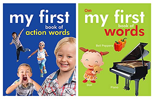 My First Board Book Of Action Words And Words (Set Of 2 Padded Board Books) (Cutout Books)