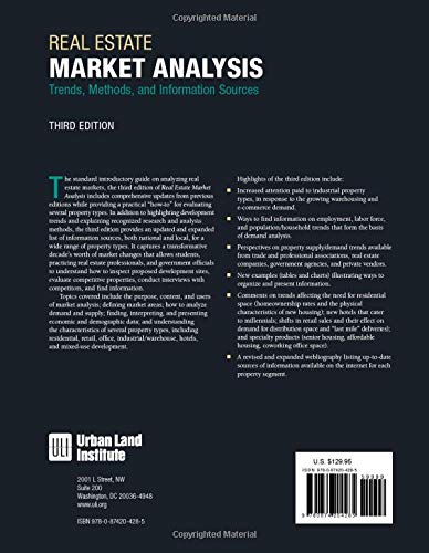 Real Estate Market Analysis: Trends, Methods, And Information Sources, Third Edition,New