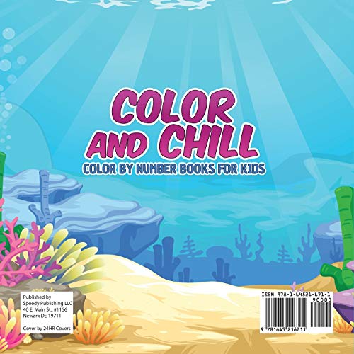 Color and Chill Color by Number Books for Kids,Used