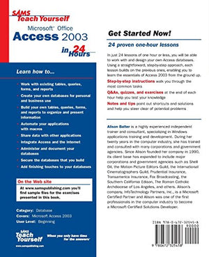 SAMS Teach Yourself Microsoft Office Access 2003 in 24 Hours,Used