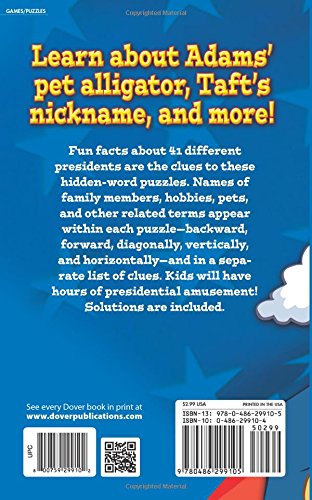 All About the Presidents SearchaWord Puzzles (Dover Kids Activity Books),Used