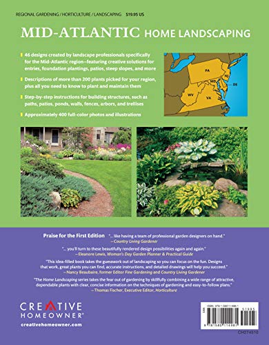 MidAtlantic Home Landscaping, 3rd Edition (Creative Homeowner) 400+ Color Photos & Drawings, 200 Plants, & 46 Outdoor Design Co,Used