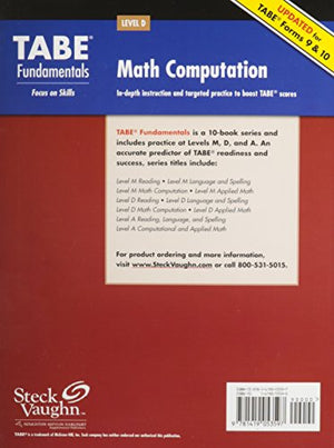 Math Computation, Level D (Tabe Fundamentals),Used