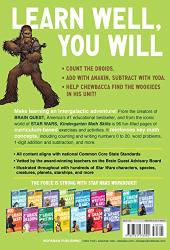 Star Wars Workbook: Kindergarten Math Skills (Star Wars Workbooks),Used