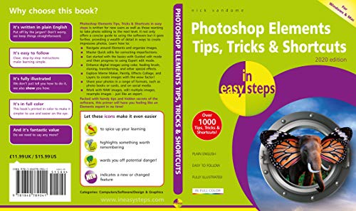 Photoshop Elements Tips, Tricks & Shortcuts in easy steps: 2020 edition,Used