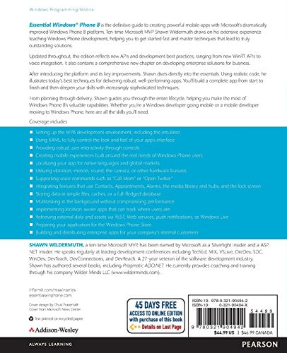 Essential Windows Phone 8 (2nd Edition) (Microsoft Windows Development Series),Used