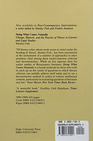 Dangerous Supplements: Resistance And Renewal In Jurisprudence (Postcontemporary Interventions)