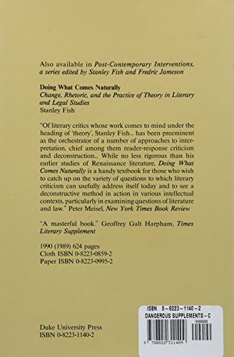 Dangerous Supplements: Resistance And Renewal In Jurisprudence (Postcontemporary Interventions)