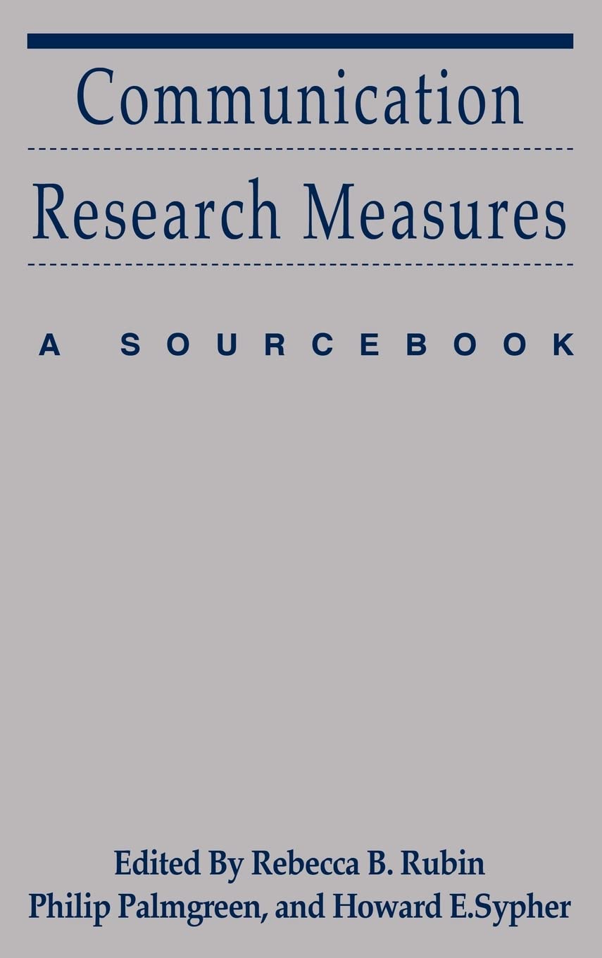 Communication Research Measures: A Sourcebook (Routledge Communication Series),New