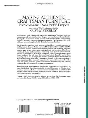 Making Authentic Craftsman Furniture: Instructions and Plans for 62 Projects (Dover Crafts: Woodworking),Used