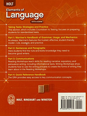 Holt Elements Of Language, Fifth Course,Used