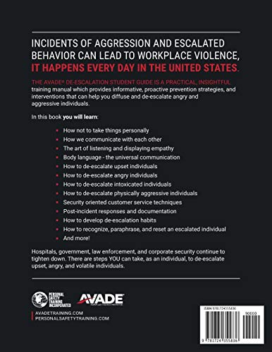 Avade Deescalation Student Guide: Education, Prevention & Mitigation For Violence In The Workplace