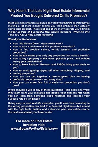 Insider Secrets of Successful Real Estate Investors: What No One Tells You About Real Estate Investing,Used