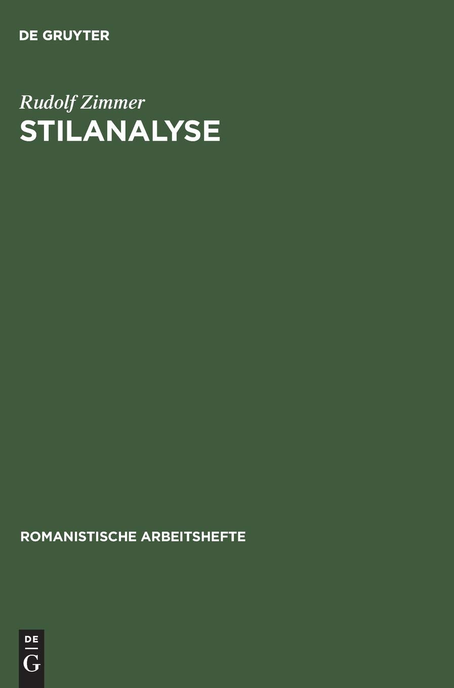 Stilanalyse (Romanistische Arbeitshefte, 20) (German Edition),Used