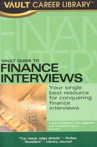 Vault Guide to Finance Interviews (Vault Career Library),Used