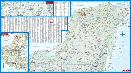 Yucatan Map by Borch in English, Laminated (English, Spanish, French, Italian and German Edition),Used