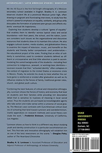We Are All Equal: Student Culture and Identity at a Mexican Secondary School, 19881998,Used